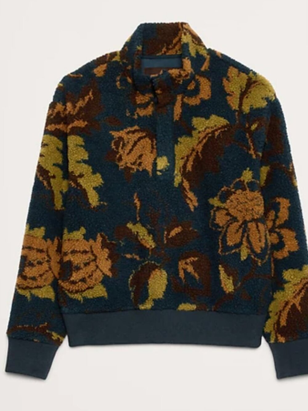Banana Republic Floral Sherpa Fleece Pullover Men’s XL NWT